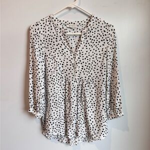 beachlunchlounge Black and White Spotted Blouse size xs
